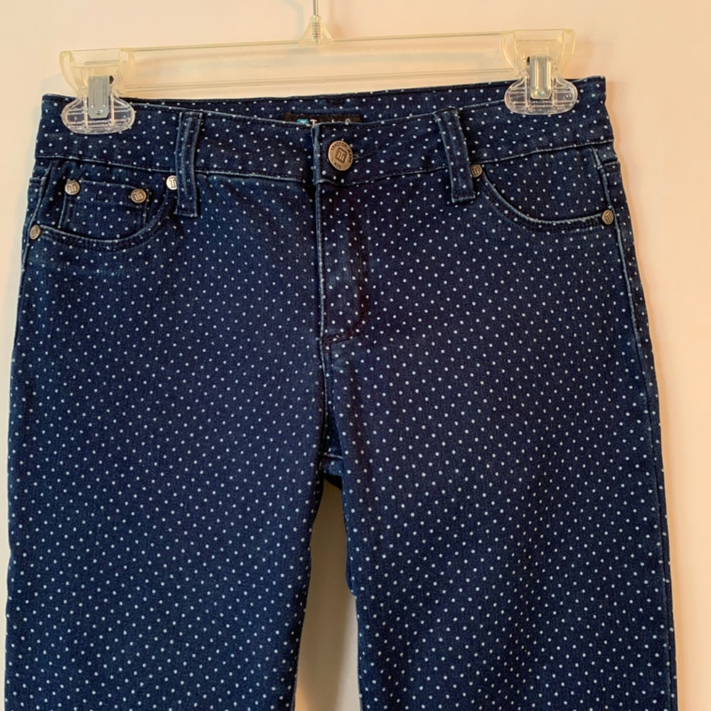 Tractor Girls Blue Polka Dot Stretch Jeggings Size 16